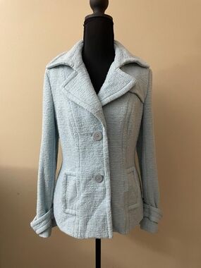 Banana Republic Light Blue Bouclé Blazer Jacket